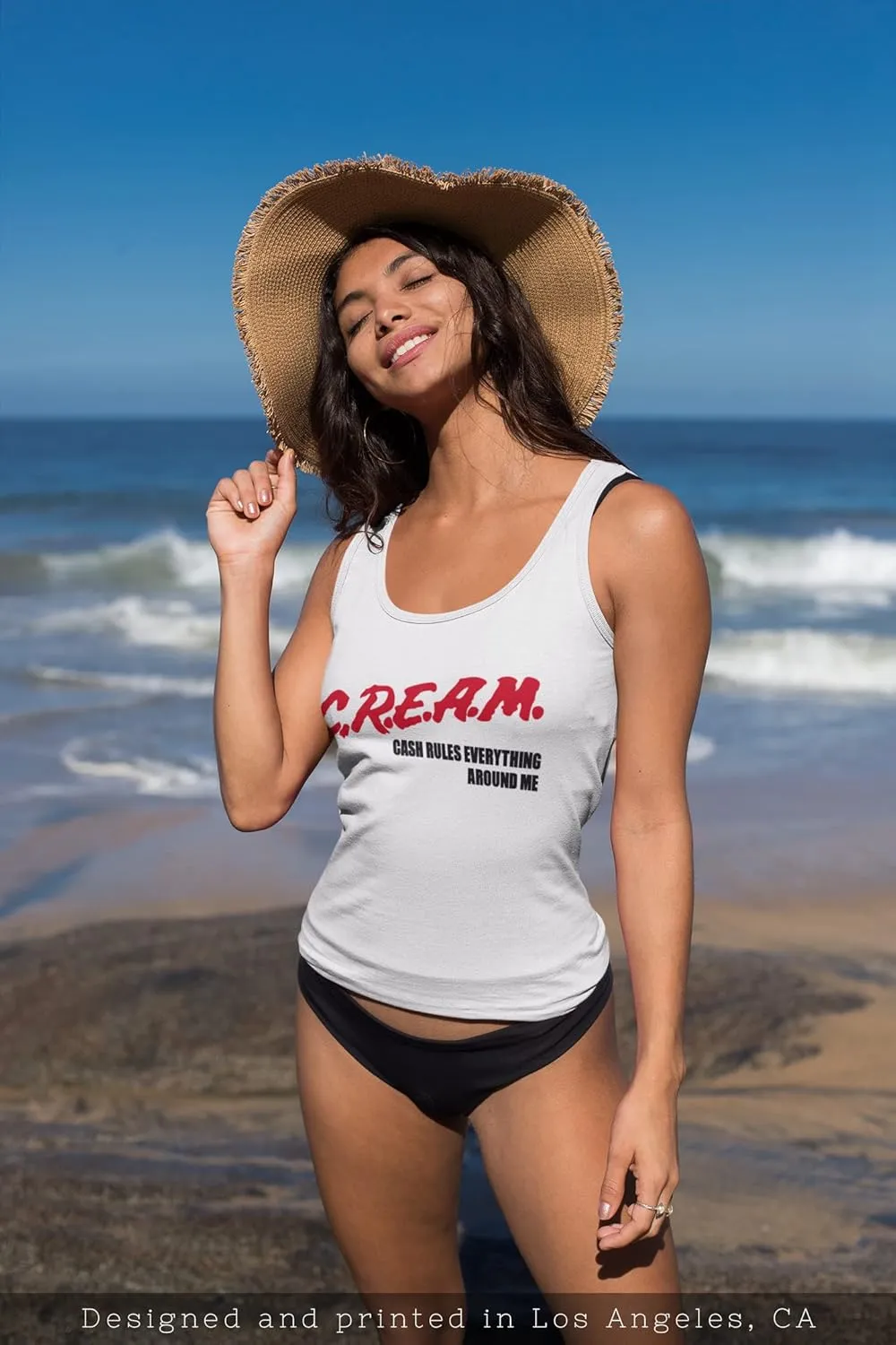 ShirtBANC Motivational Cream Racerback Tank Top - Legendary Hip Hop Active Wear