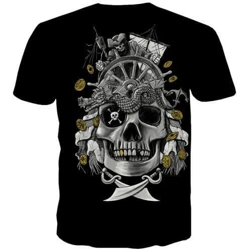 Skull T-shirt Men Military Tshirts Casual Metal Tshirts Cool Hip Hop Tshirt Printed Punk Rock T-shirts 3d Short Sleeve T shirts