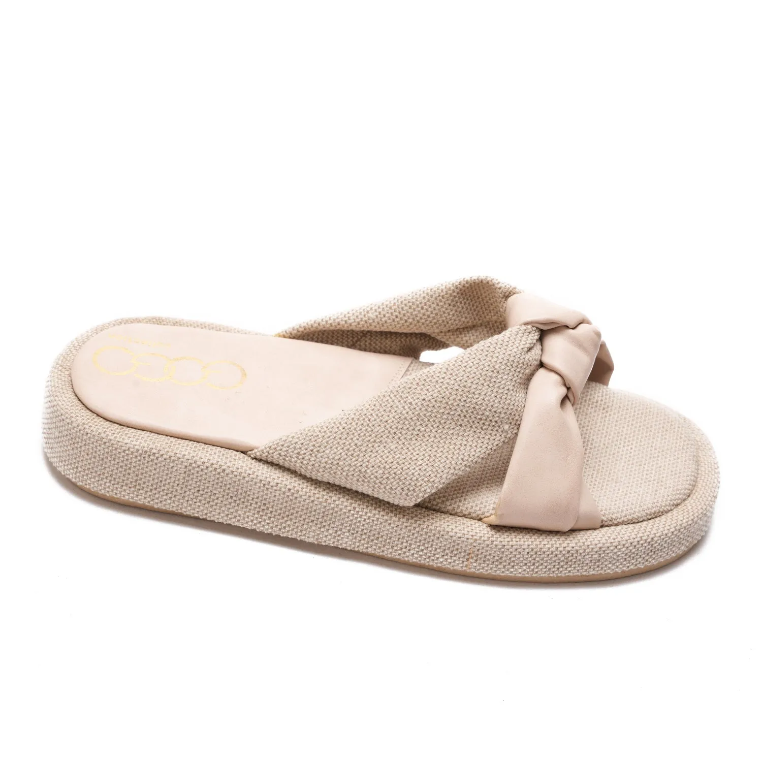 slipper tied with a knot - beige