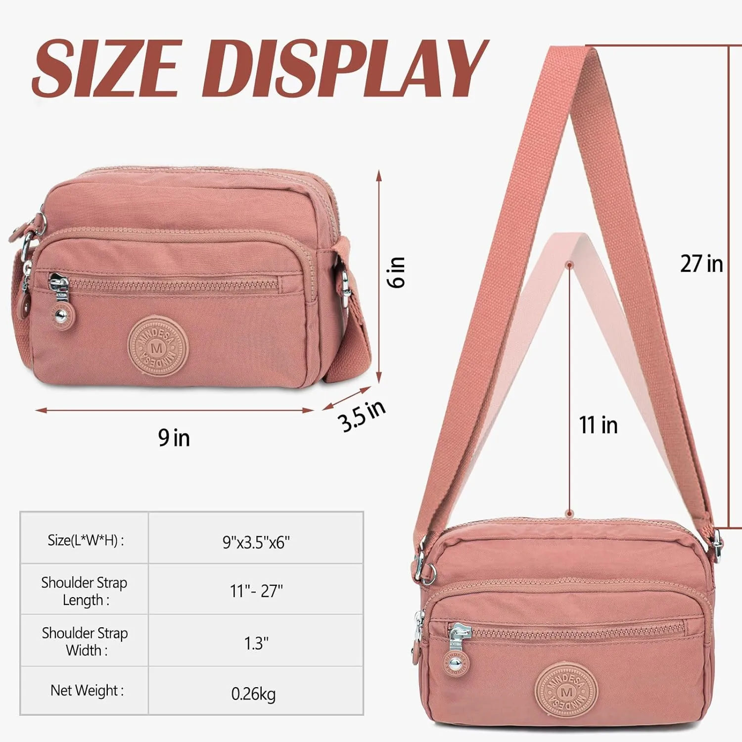 Small Crossbody Bags for Women Nylon Waterproof Lightweight Crossbody Purse Casual Fashion Shoulder Bag Handbags