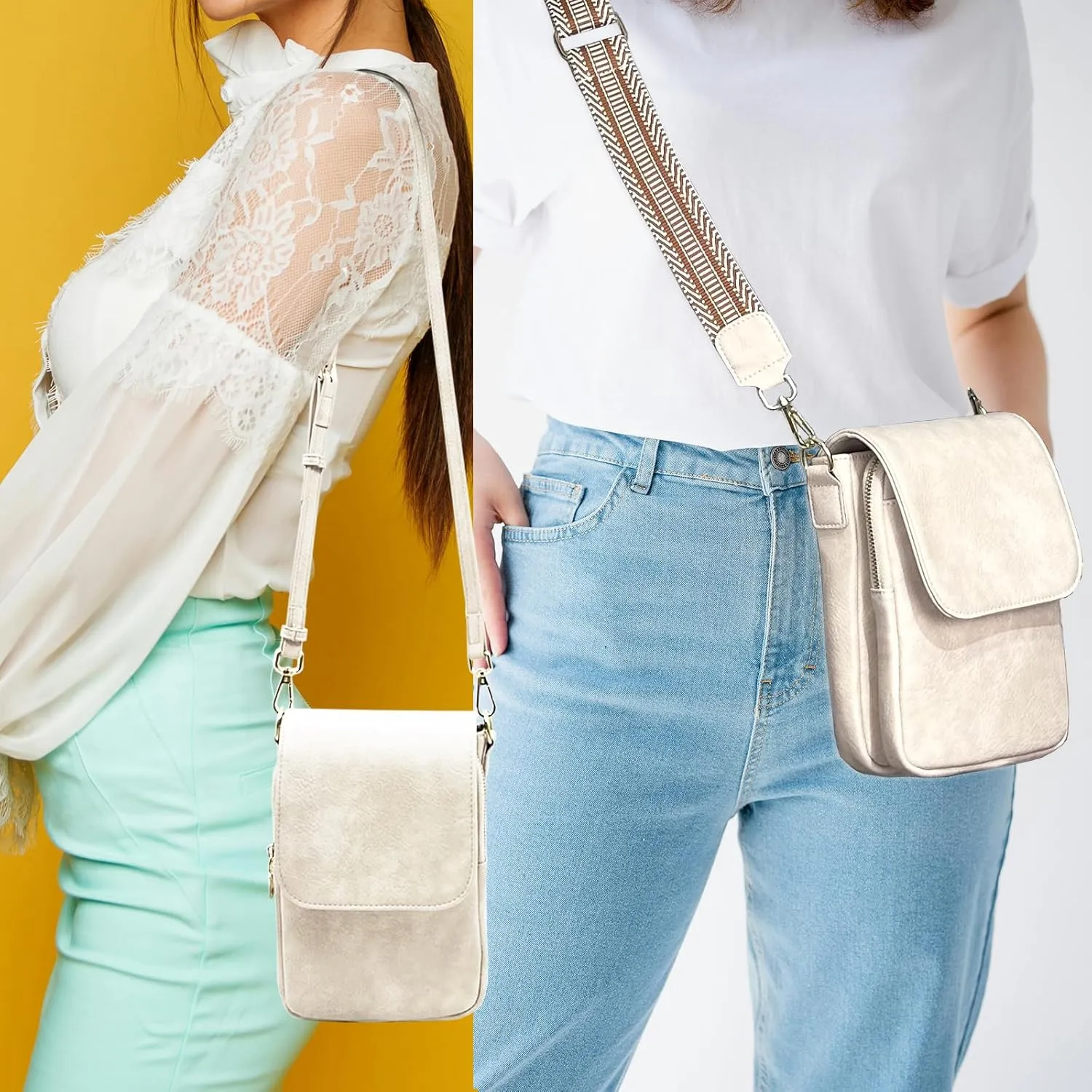 Small Crossbody Purse for Women Trendy Vegan Leather Cell Phone Bags with Card Slots & Adjustable Straps
