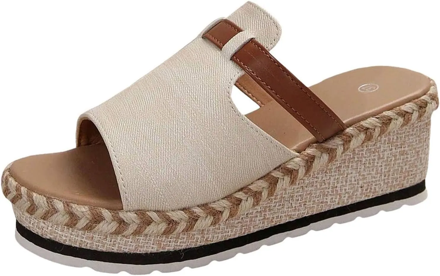 Smoneyful Womens Orthopedic Sandals Arch Support Platform Wedge Flat Open Toe Casual Low Heel Slip Solid Metal Decorate Summer 2025 Fashion Beach Dress Comfortable Anti Slip Outdoor Sandals