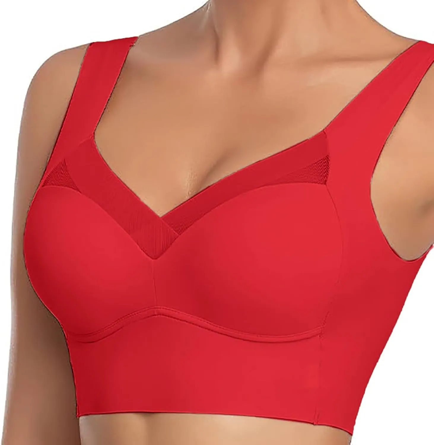 Sport Bras for Women Plus Size No Underwire Breathable Bras Full Coverage Wirefree Soft Cotton Bra Everyday Bras 2024