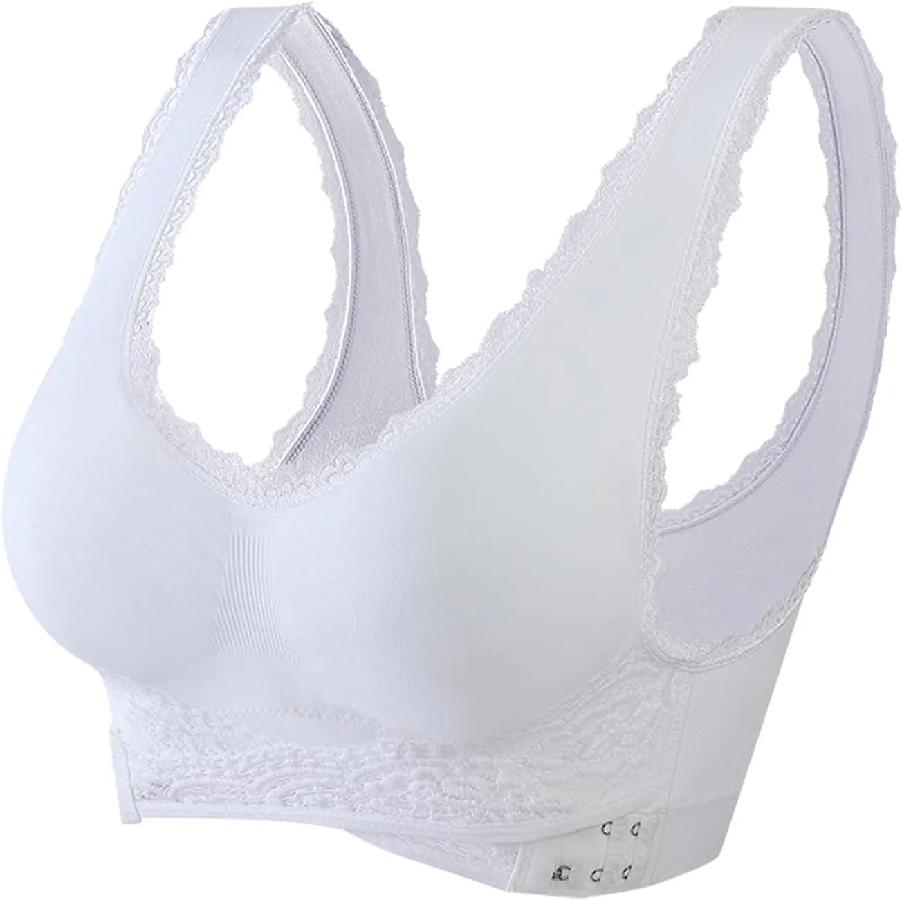 Sports Bras for Women Front Criss Cross Bras Side Buckle Lace Yoga Bras Wireless Push Up Seamless Bra Daily Wear