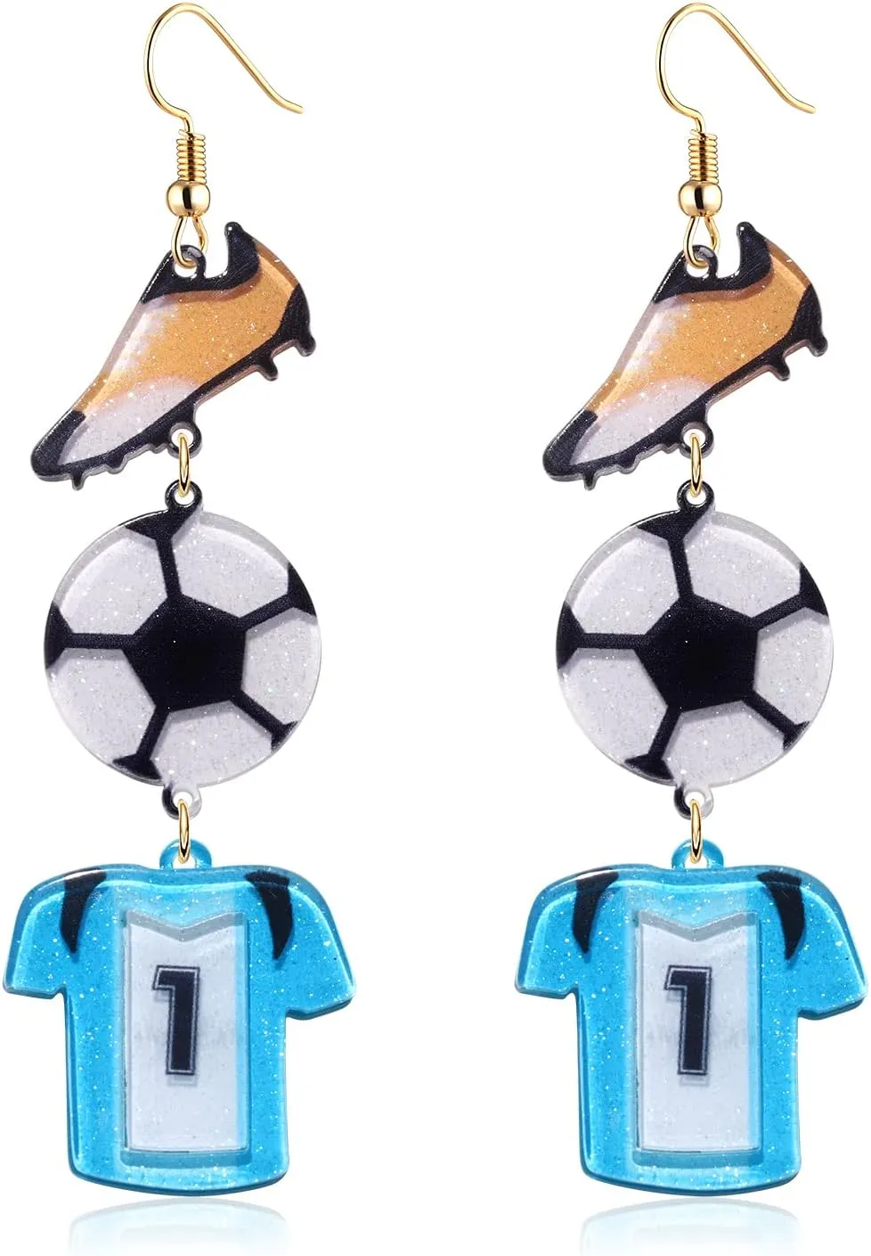Sports Earrings Fun Acrylic Basketball Baseball Soccer Drop Dangling Earrings for Women Hypoallergenic Games Day Dangle Earrings Jewelry for Sports Fans