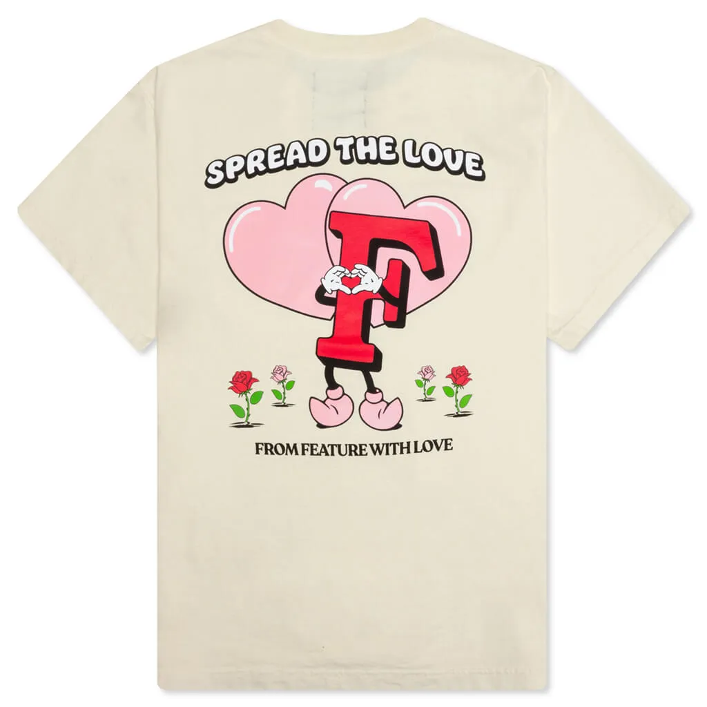Spread the Love Tee - Cannolli Cream/Pink