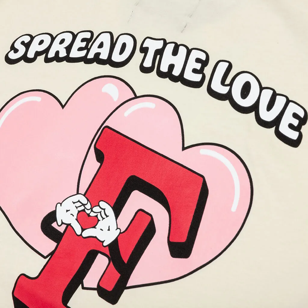 Spread the Love Tee - Cannolli Cream/Pink
