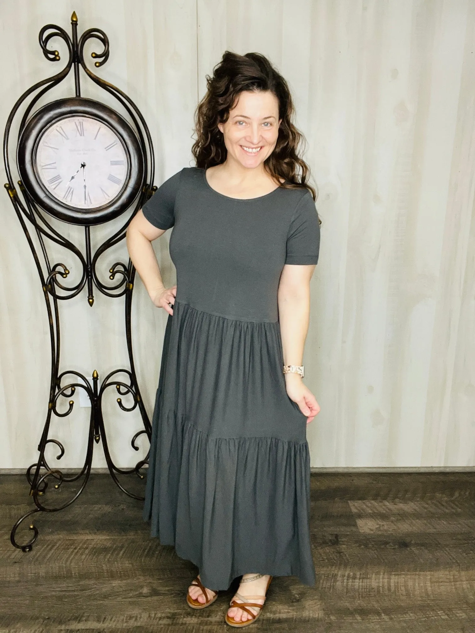 Spring Into Comfort Maxi Dress- Ash Grey