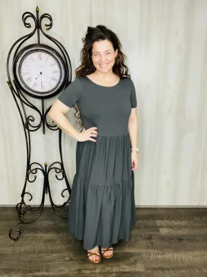 Spring Into Comfort Maxi Dress- Ash Grey
