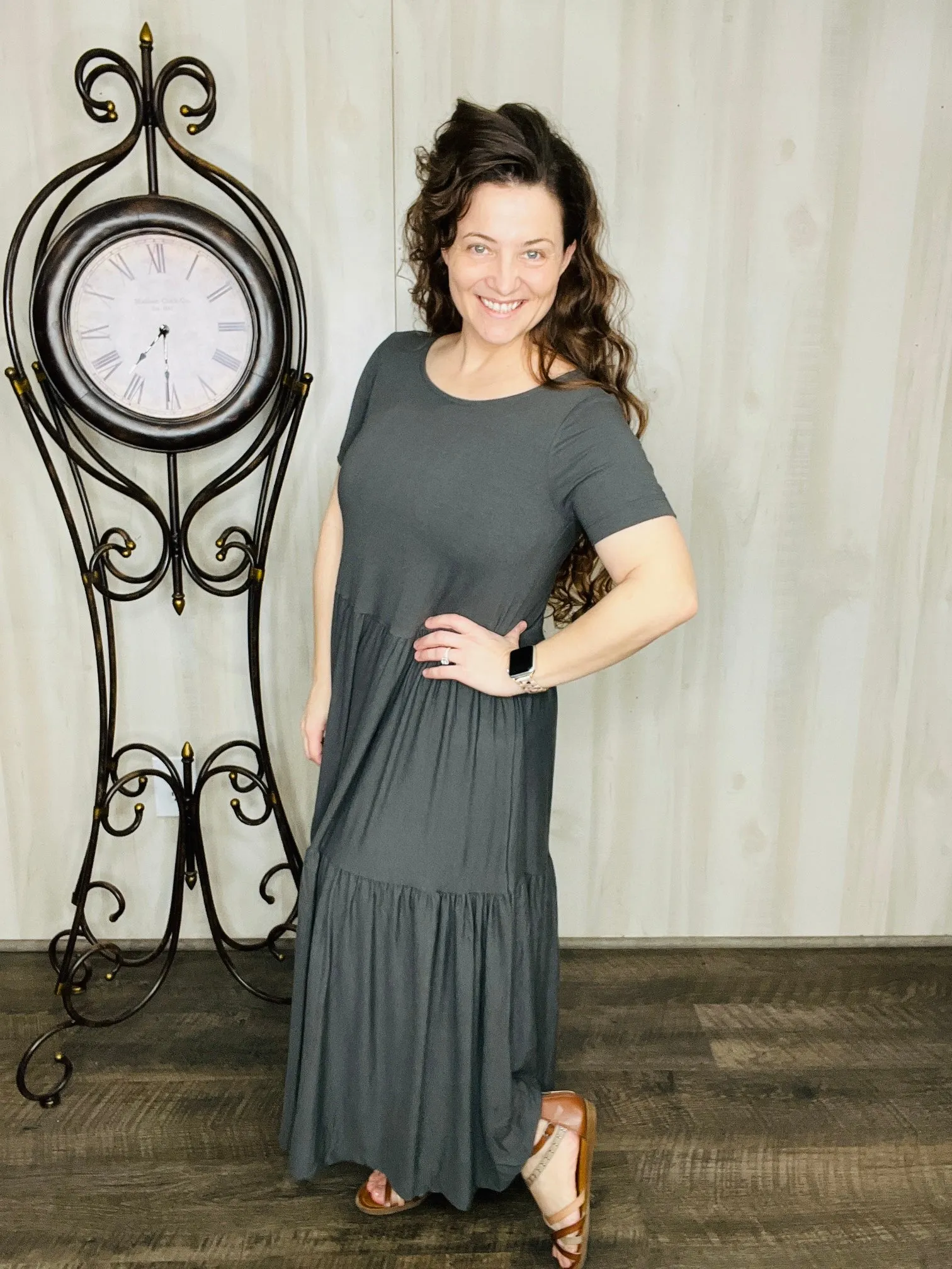 Spring Into Comfort Maxi Dress- Ash Grey