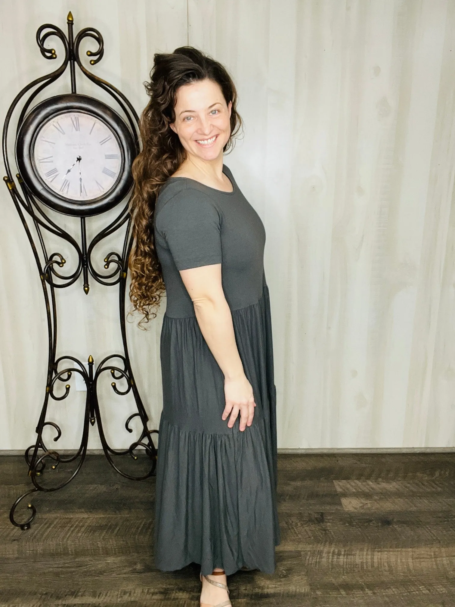 Spring Into Comfort Maxi Dress- Ash Grey