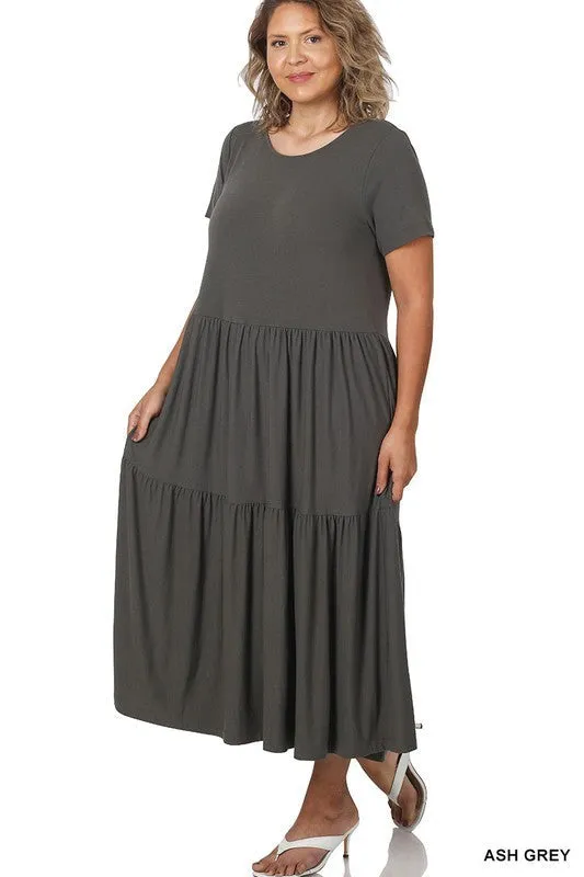 Spring Into Comfort Maxi Dress- Ash Grey