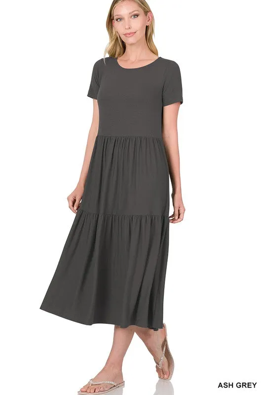 Spring Into Comfort Maxi Dress- Ash Grey