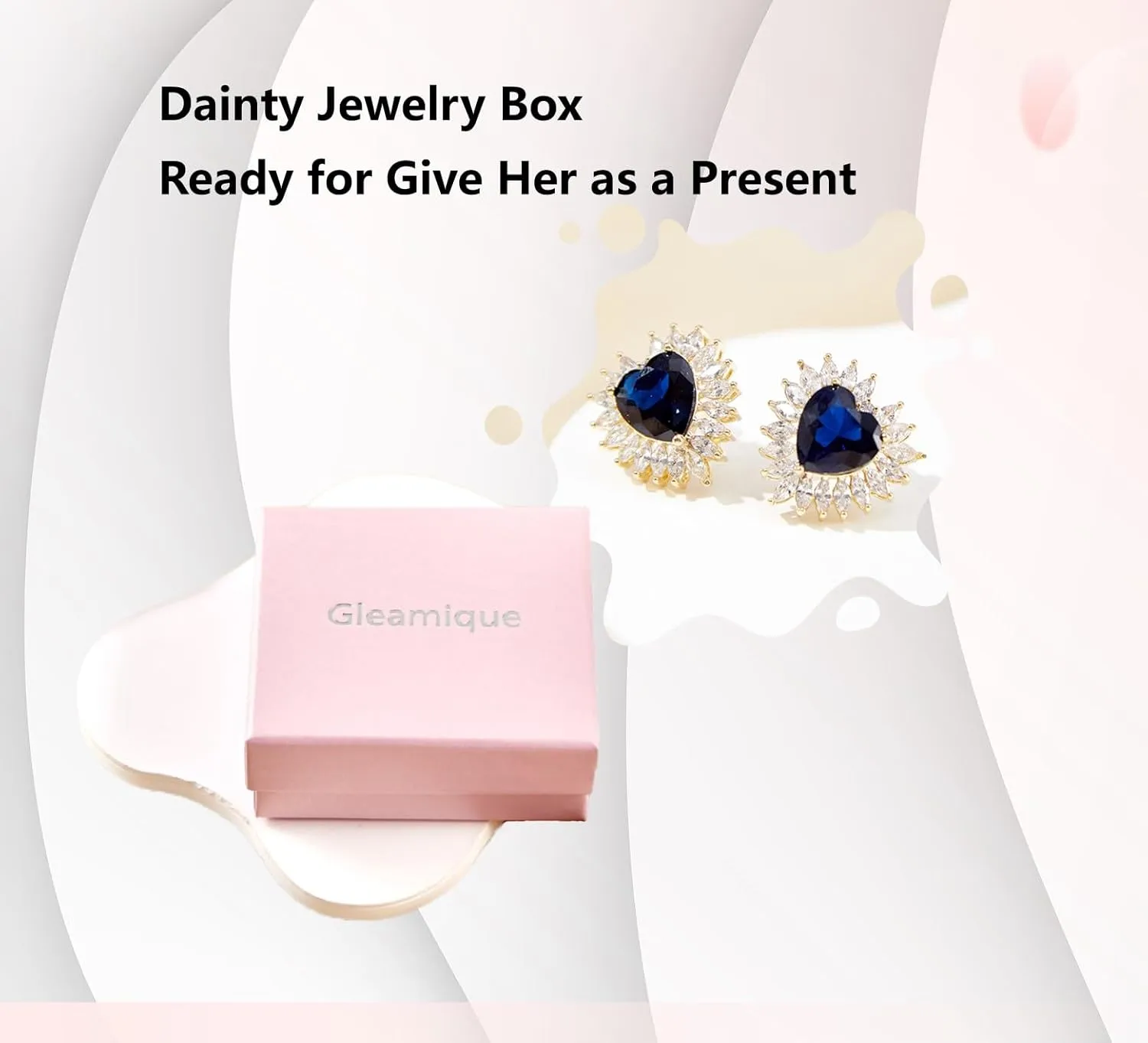 Sterling Silver Stud Earrings - 5 Styles: Pink/Blue Hearts, Moon & Music Note Designs | Hypoallergenic Jewelry for Women