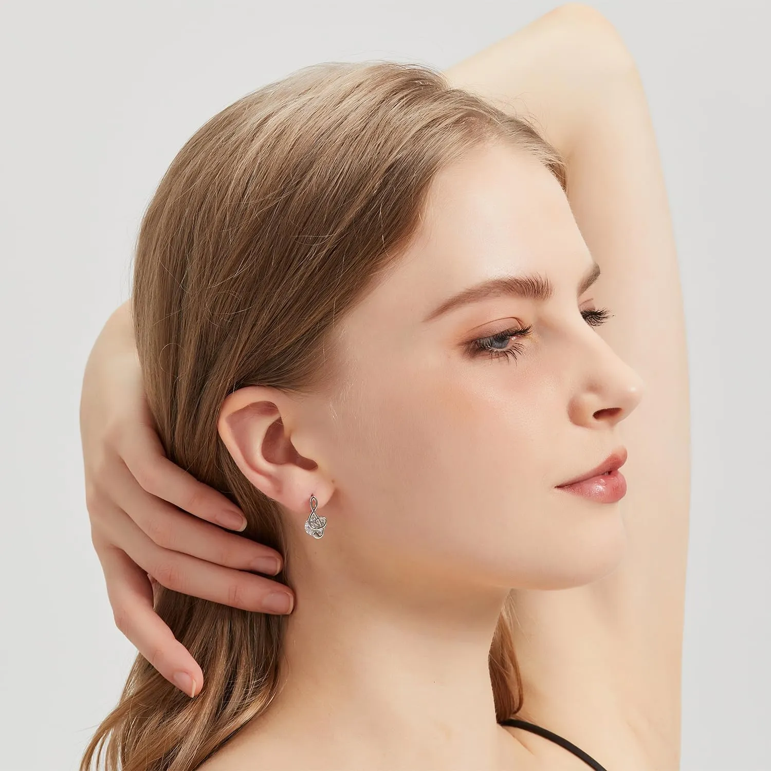 Sterling Silver Stud Earrings - 5 Styles: Pink/Blue Hearts, Moon & Music Note Designs | Hypoallergenic Jewelry for Women