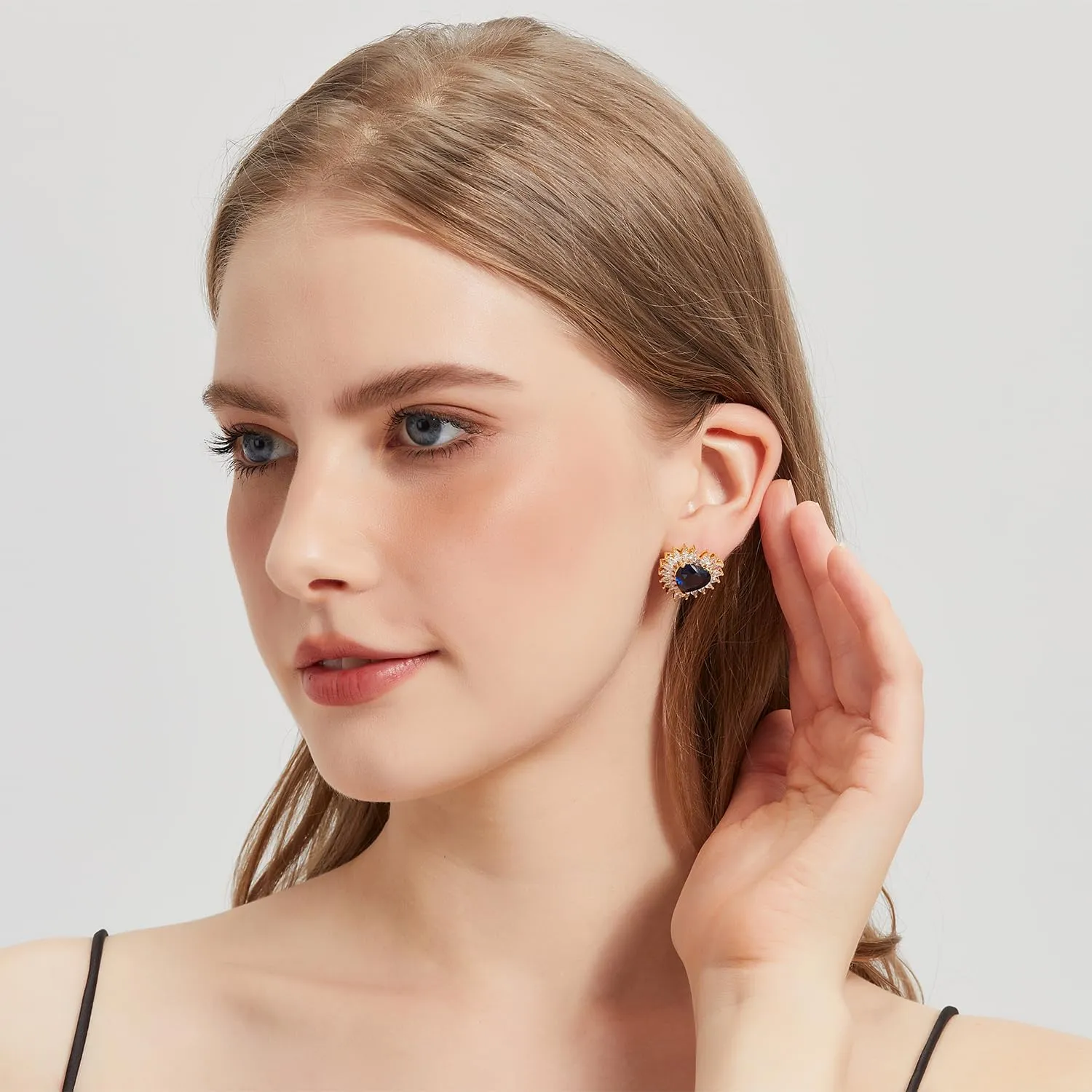 Sterling Silver Stud Earrings - 5 Styles: Pink/Blue Hearts, Moon & Music Note Designs | Hypoallergenic Jewelry for Women