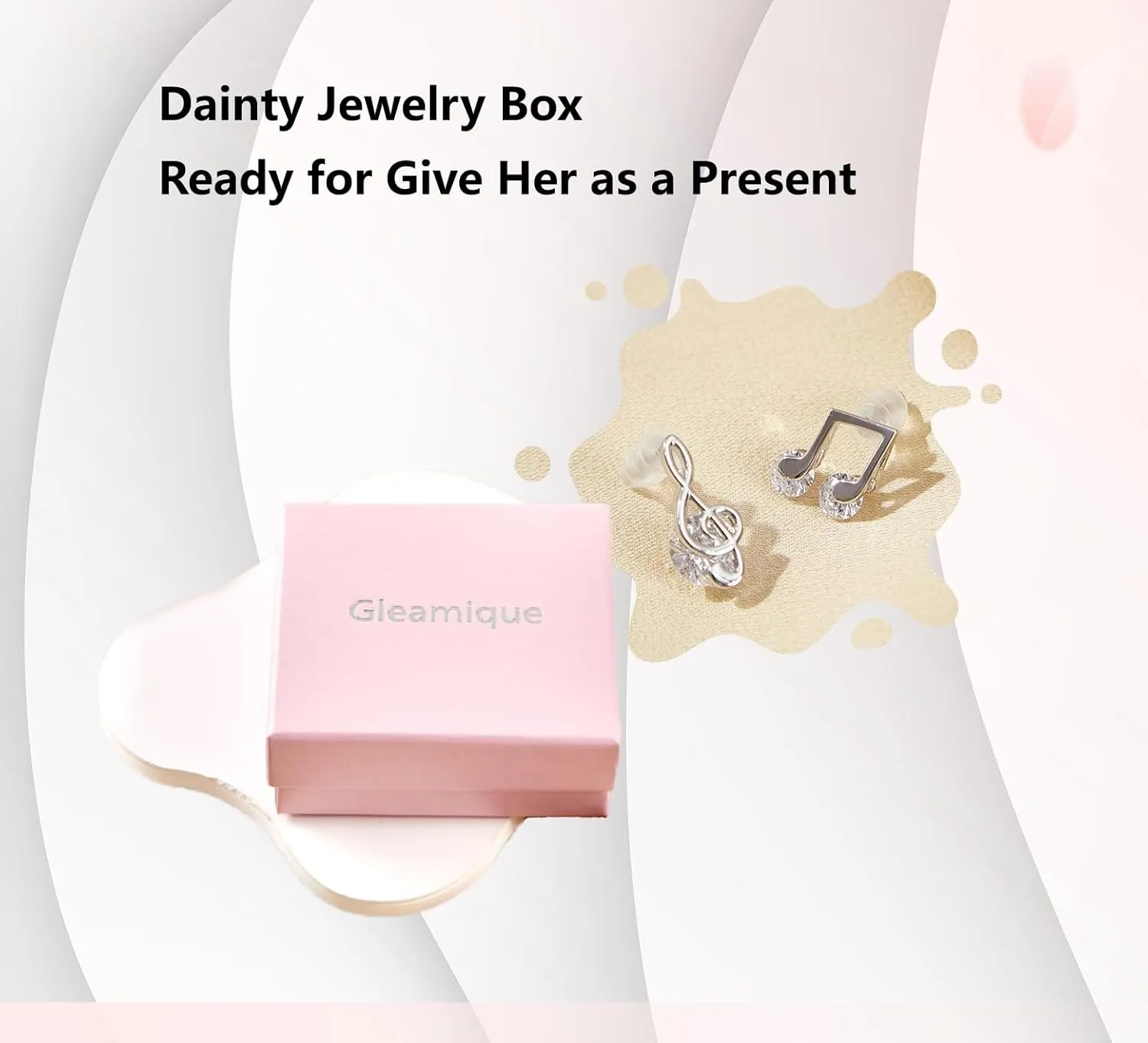Sterling Silver Stud Earrings - 5 Styles: Pink/Blue Hearts, Moon & Music Note Designs | Hypoallergenic Jewelry for Women