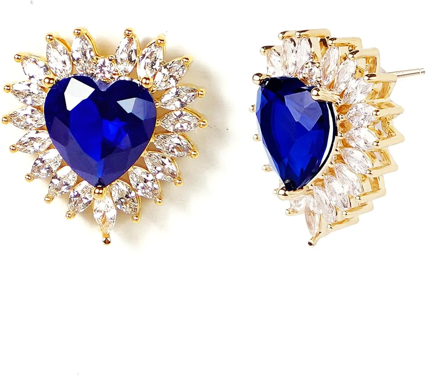 Sterling Silver Stud Earrings - 5 Styles: Pink/Blue Hearts, Moon & Music Note Designs | Hypoallergenic Jewelry for Women