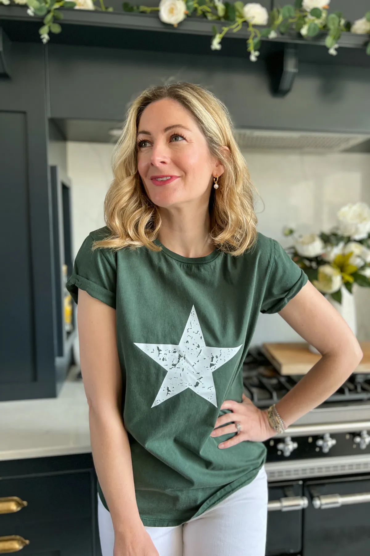 Stone Wash Khaki Star T-Shirt