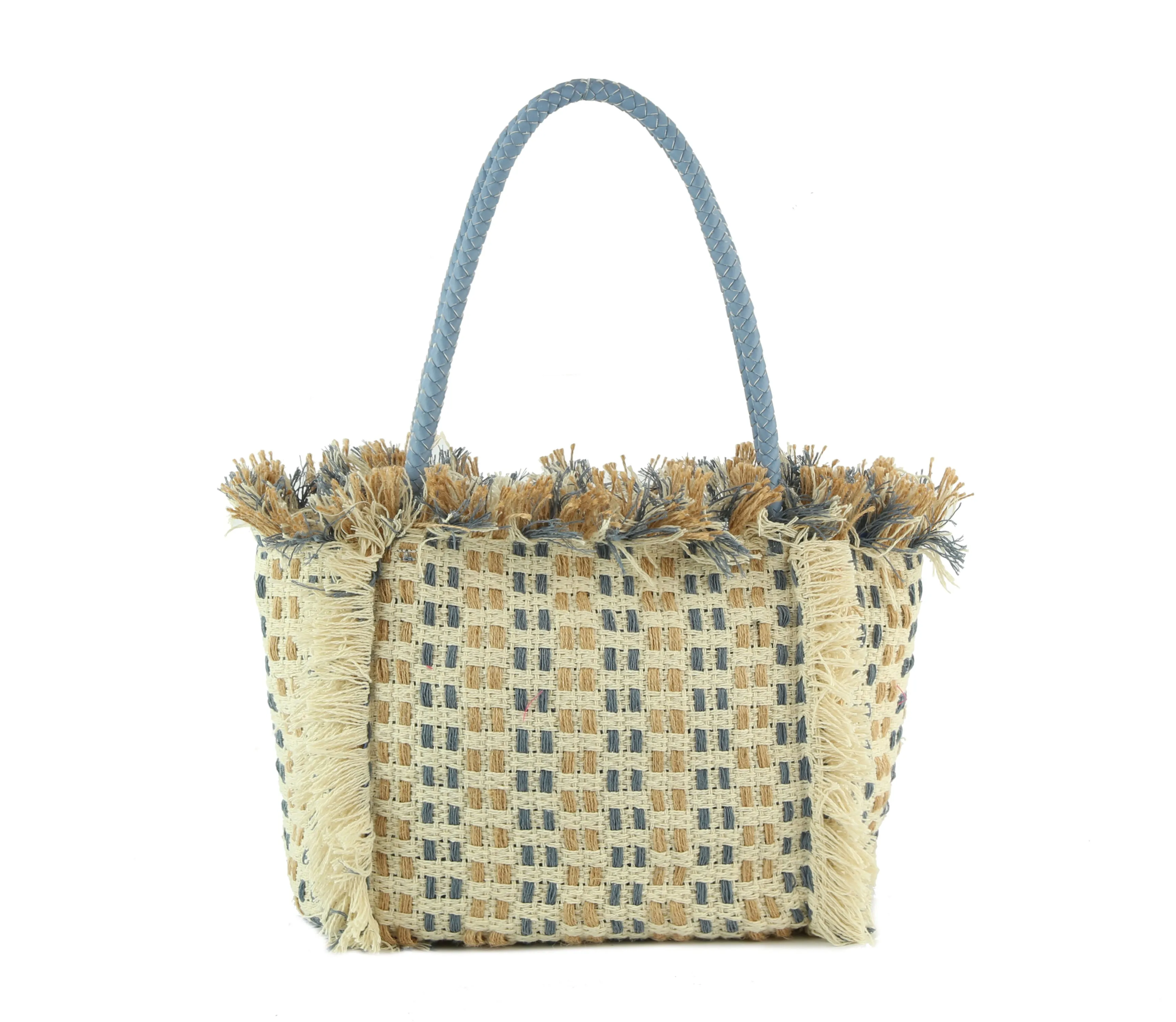 Straw Travel Beach Tote Bag