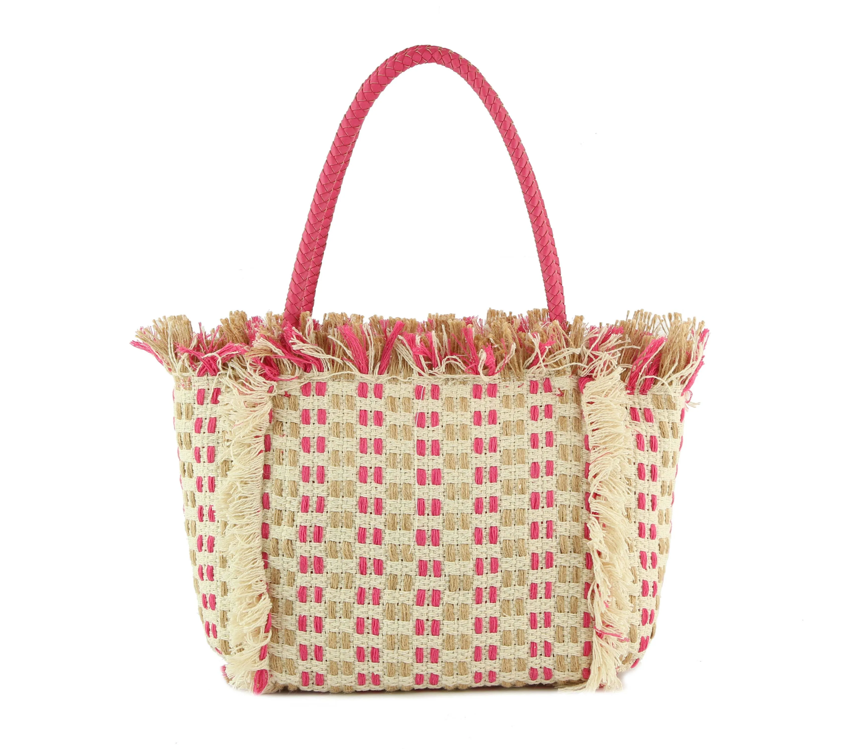 Straw Travel Beach Tote Bag