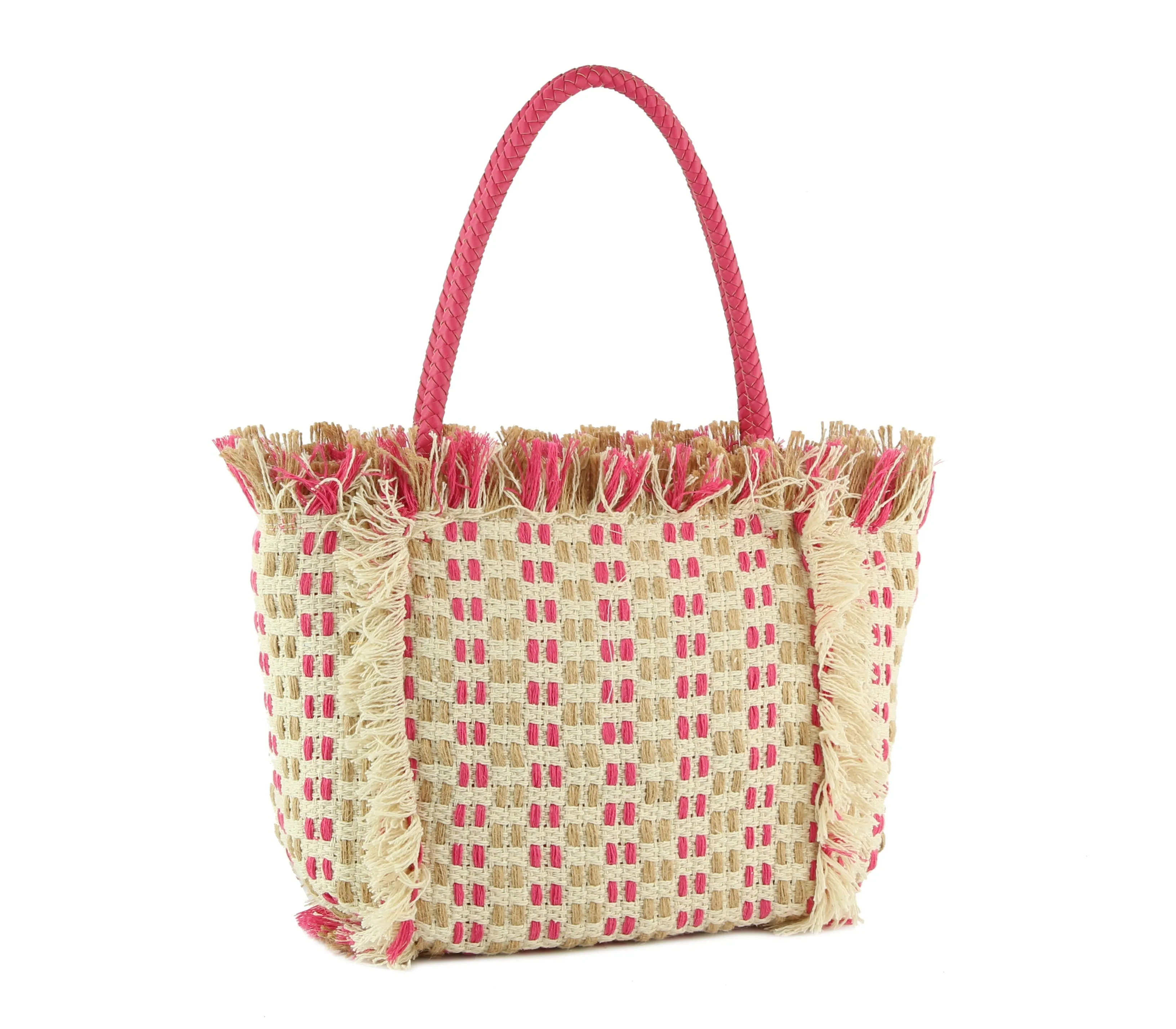 Straw Travel Beach Tote Bag