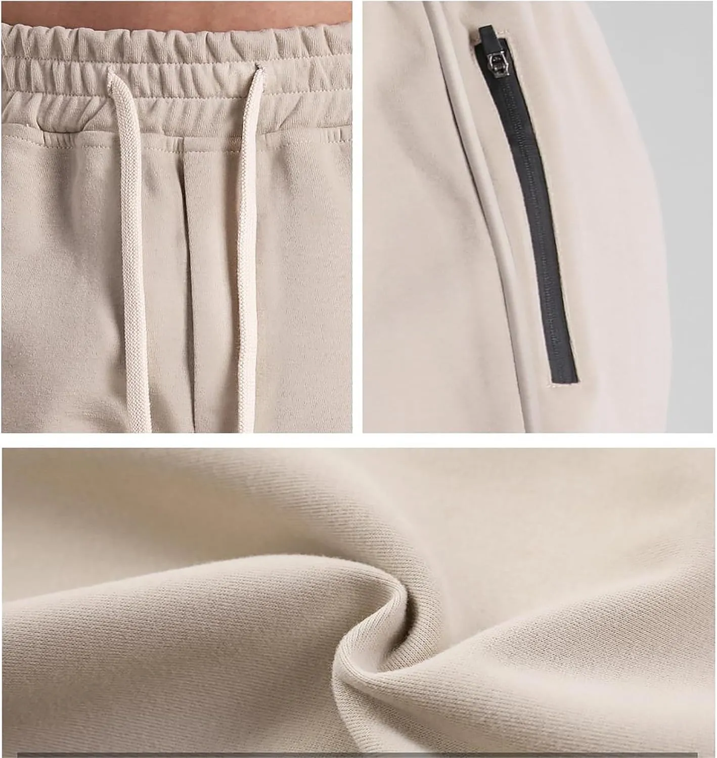 Stretch Tracksuit Bottoms Mens Joggers Pants Slim Fit Gym Sweatpants with Zip Pockets Drawstring Pant Tapered Trousers