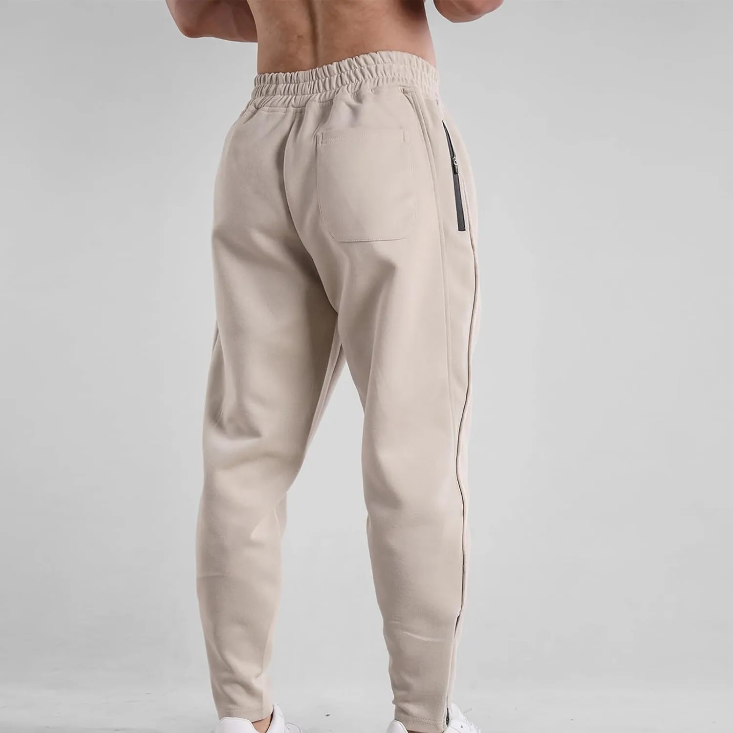 Stretch Tracksuit Bottoms Mens Joggers Pants Slim Fit Gym Sweatpants with Zip Pockets Drawstring Pant Tapered Trousers