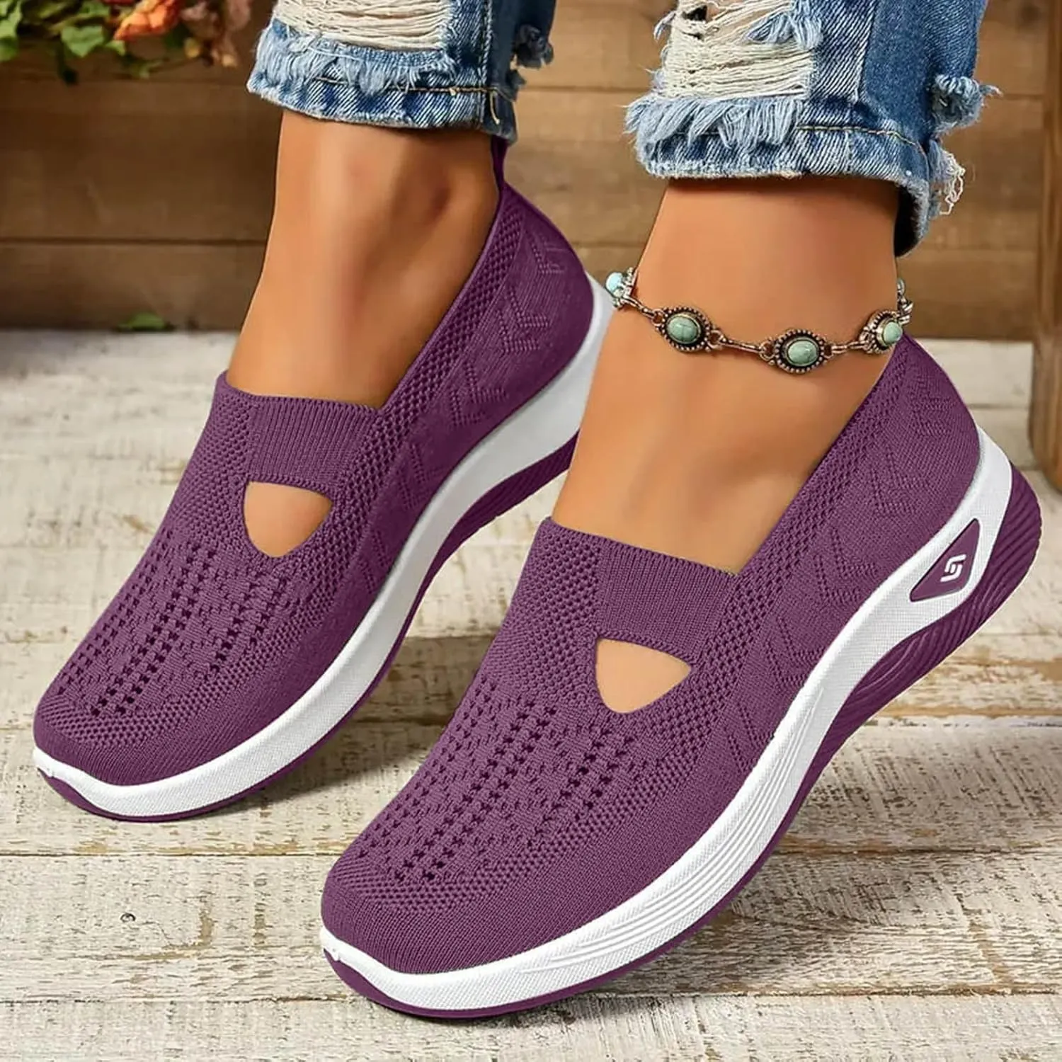 Summer Sandals for Women 2025 Dressy Orthopedic Walking Shoes Womens Woven Orthotic Breathable Walking Sneaker Non-Slip Arch Support Slip on Shoe