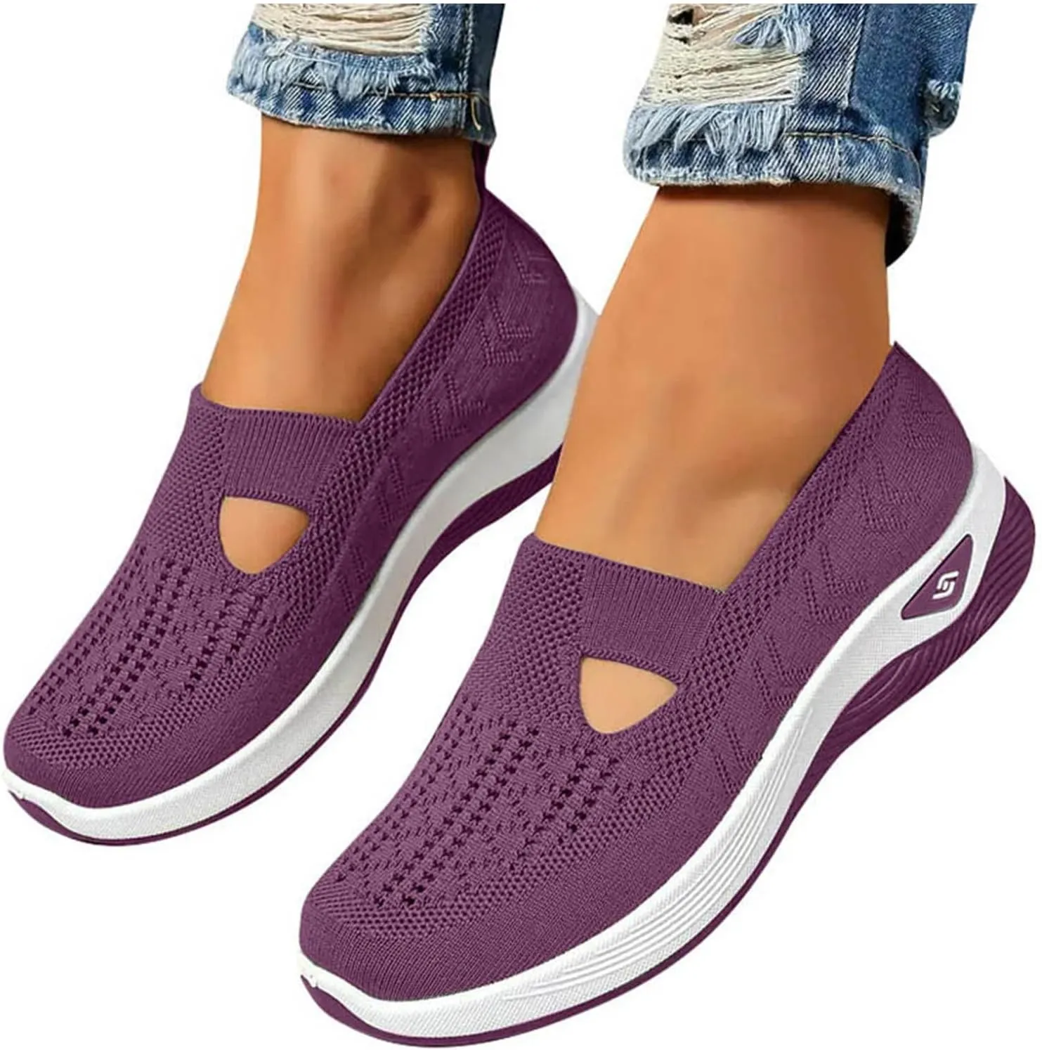 Summer Sandals for Women 2025 Dressy Orthopedic Walking Shoes Womens Woven Orthotic Breathable Walking Sneaker Non-Slip Arch Support Slip on Shoe