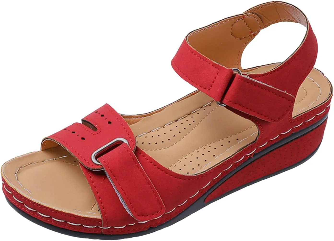 Summer Sandals for Women 2025 Orthopedic Dressy Walking Wedge Sandal Womens Comfortable Casual Open Toe Low Wedge Shoes with Ankle Strap for All Day Wear