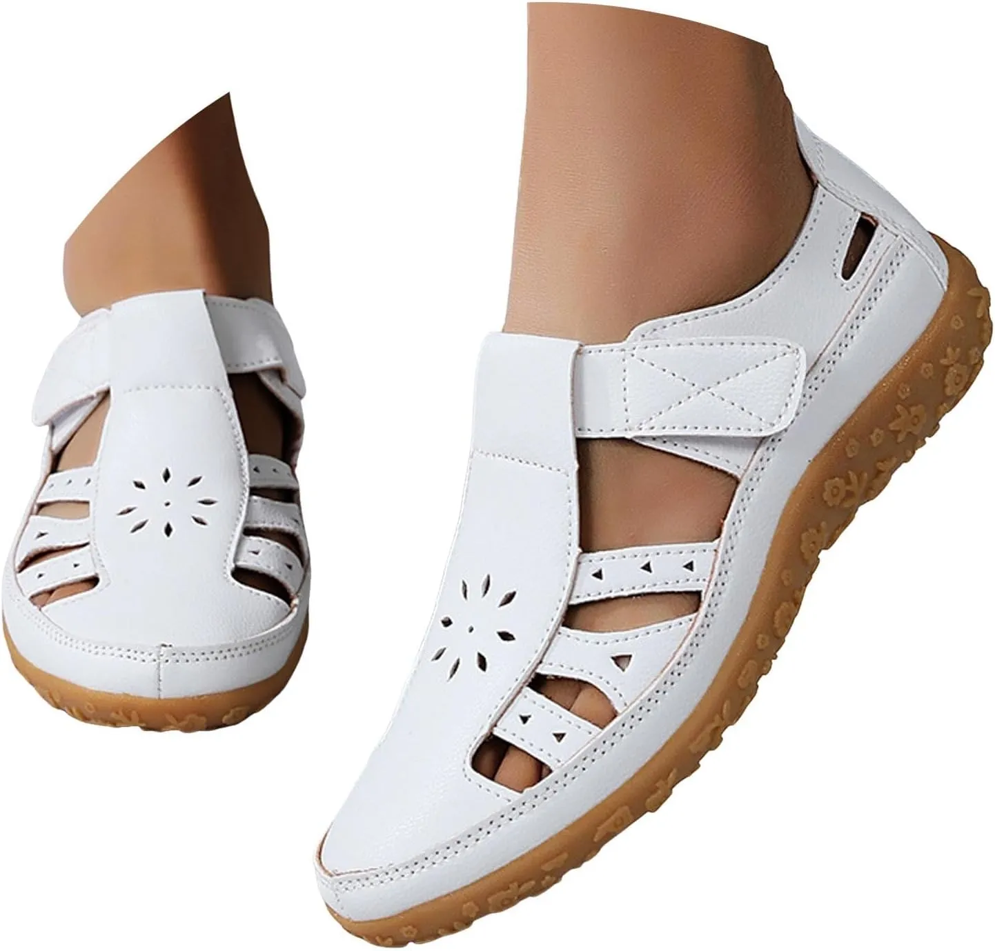 Summer Sandals for Women 2025 Women's Orthopedic Casual Closed Toe Sandal Comfortable Soft Sole Ankle Strap Beach Shoe Lightweight Thick Soles Platform Wedge Non-Slip Buckle Shoes