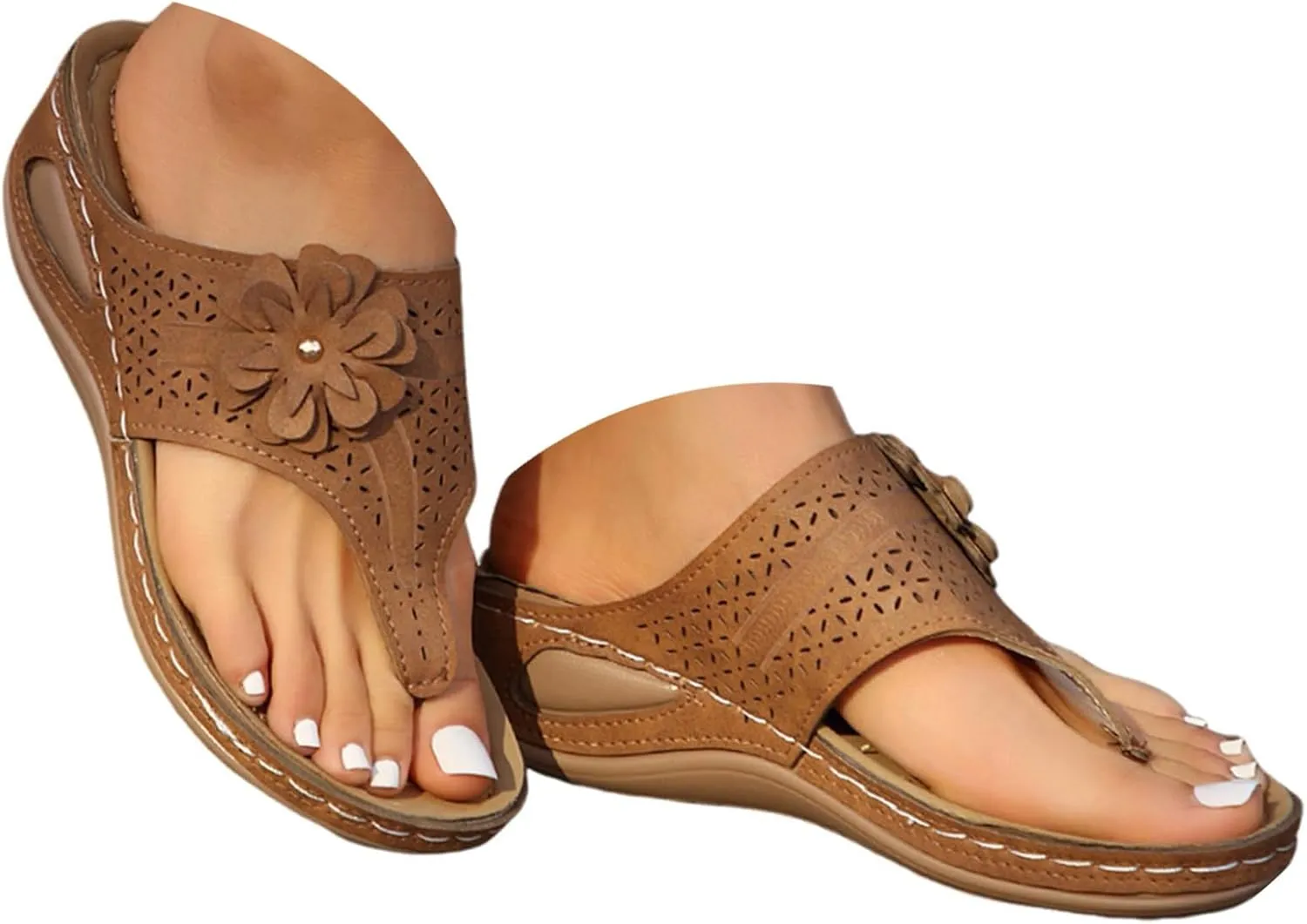 Summer Sandals for Women 2025 Womens Orthopedic Dressy Comfortable Sandal Arch Support Wedge Sandals Non Slip Flip Flops Shoes for Vacation Party