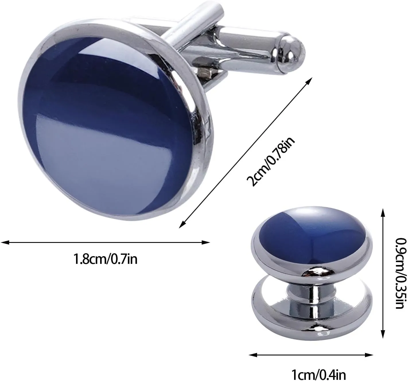 Tuxedo Studs and Cufflinks Set, Mens Cufflinks and Cuff Studs Set Cuff Links Stainless Steel Tux Buttons with Box for Tuxedo Shirts Wedding Business Gift