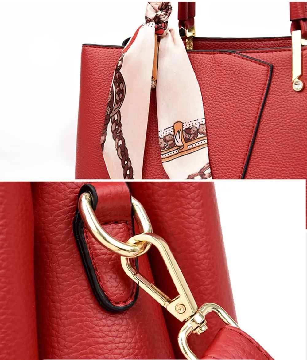 Vegan Leather Satchel Handbag for Women Top Handle Crossbody Bag Fashion Shoulder Bag Tote Large Ladies Purse (White)