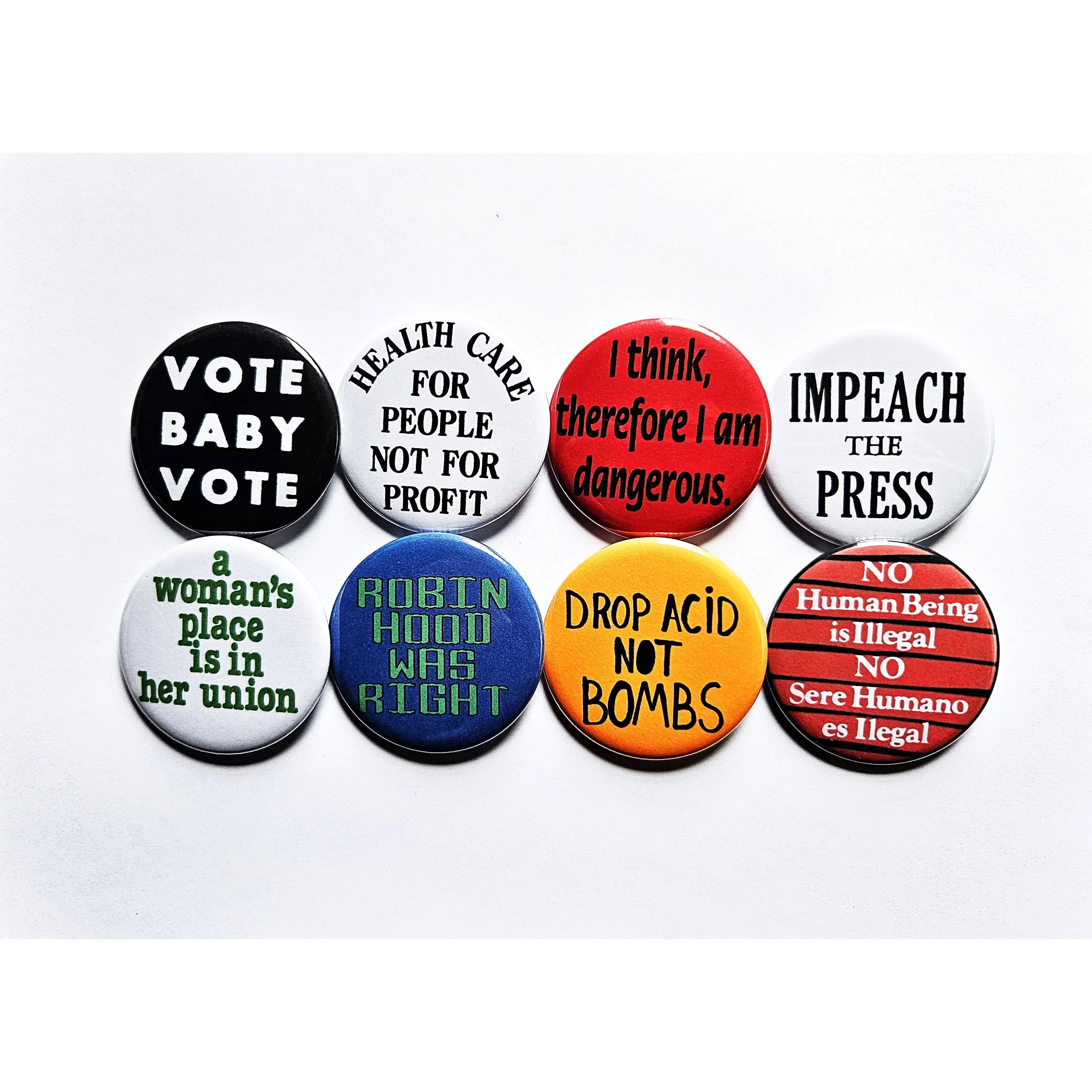 Vintage Reproduction A Woman's Place is in Her Union Political Small Pinback Button | 1.25" Diameter '60 '70s '80s Retro Pin