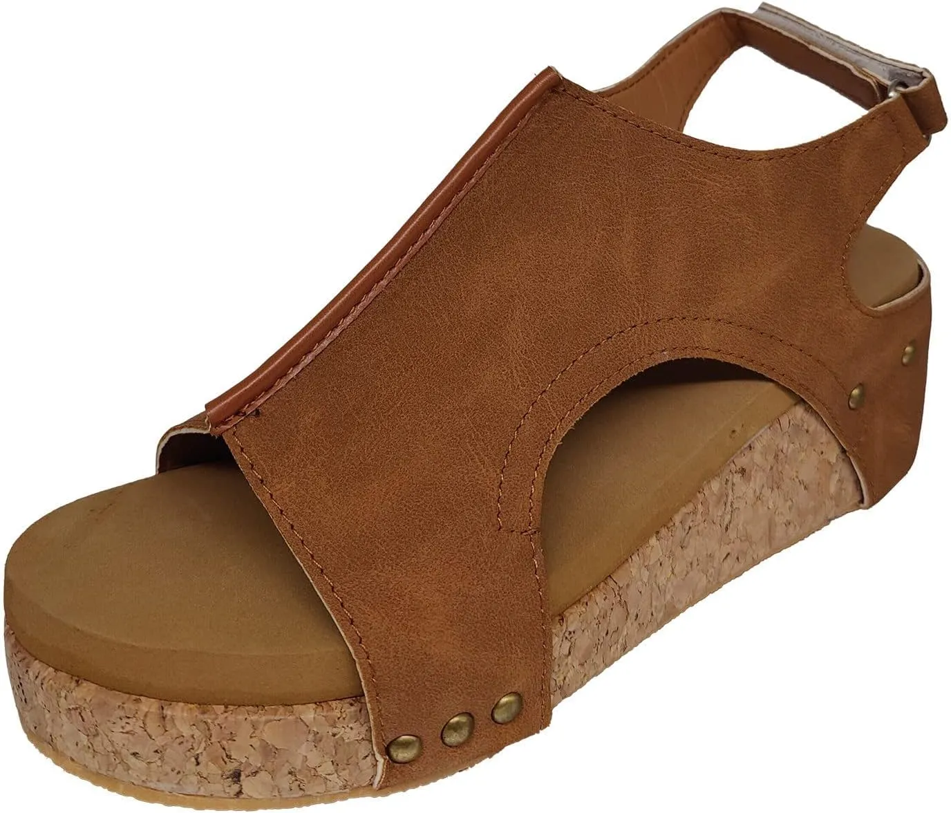 Wedge Sandals for Women 2024 Platform Open Toe Buckle Ankle Strap Espadrilles Casual Dressy Summer Shoes Ladies Carley Wedges Cushioned Insoles Lightweight for All Day Wear Hook Loop Closure