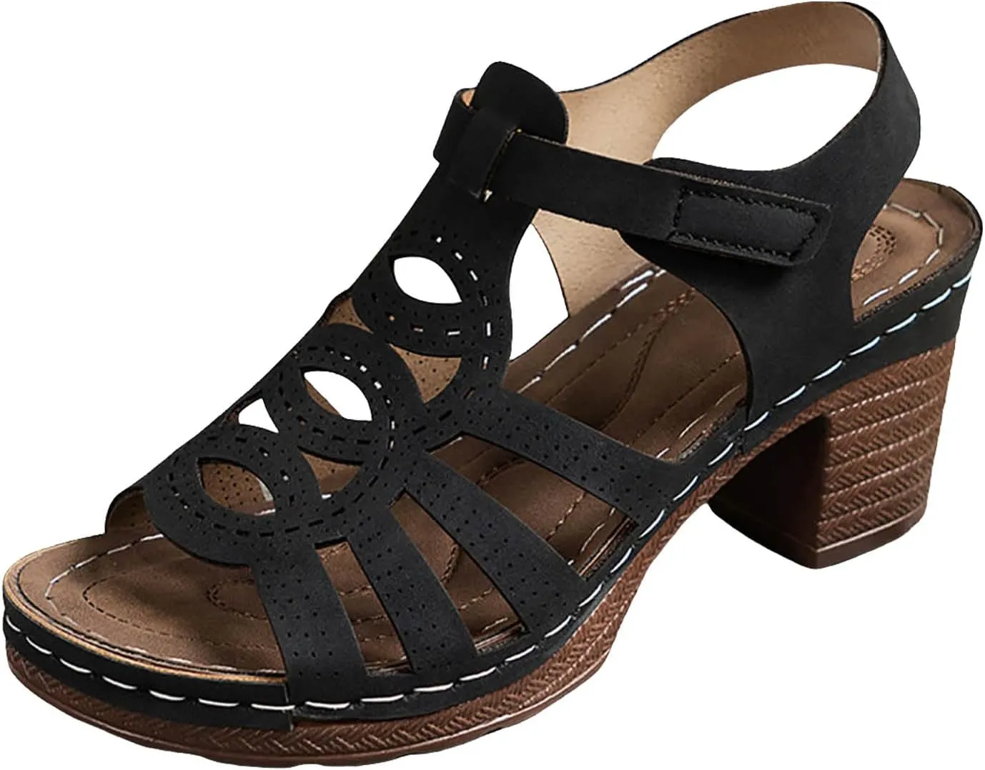 Wedge Sandals for Women 2025 Women's Summer Dressy Platform Chunky Heels Sandal Open Toe Ankle Strap Comfortable Orthopedic Wedges Ladies Casual Outdoor Vacation Party Shoes