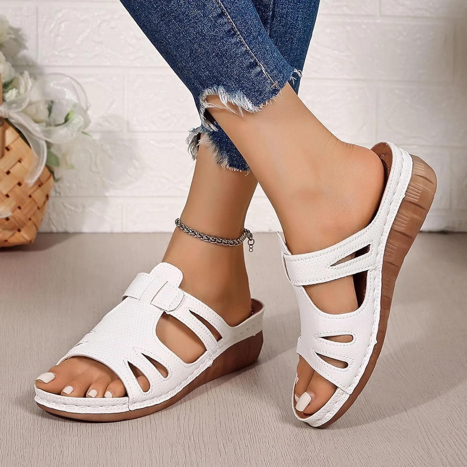 Wedge Sandals for Women Dressy Comfortable Orthopedic Sandals Arch Support Summer Wide Sandals Beach Vacation Sandals