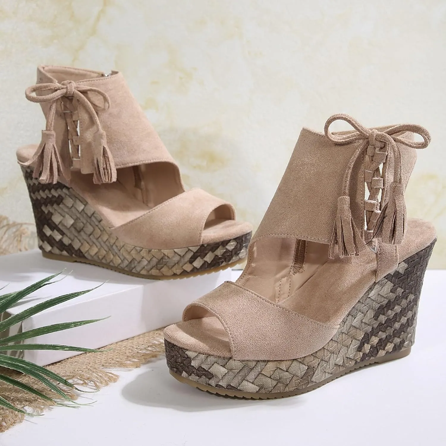 Wedge Sandals for Women Summer Dressy 2025 New Orthopedic Open Toe Espadrilles Wedges Sandal Comfortable Ankle Strap Platform Boho Beach Shoes Comfortable Casual Shoe
