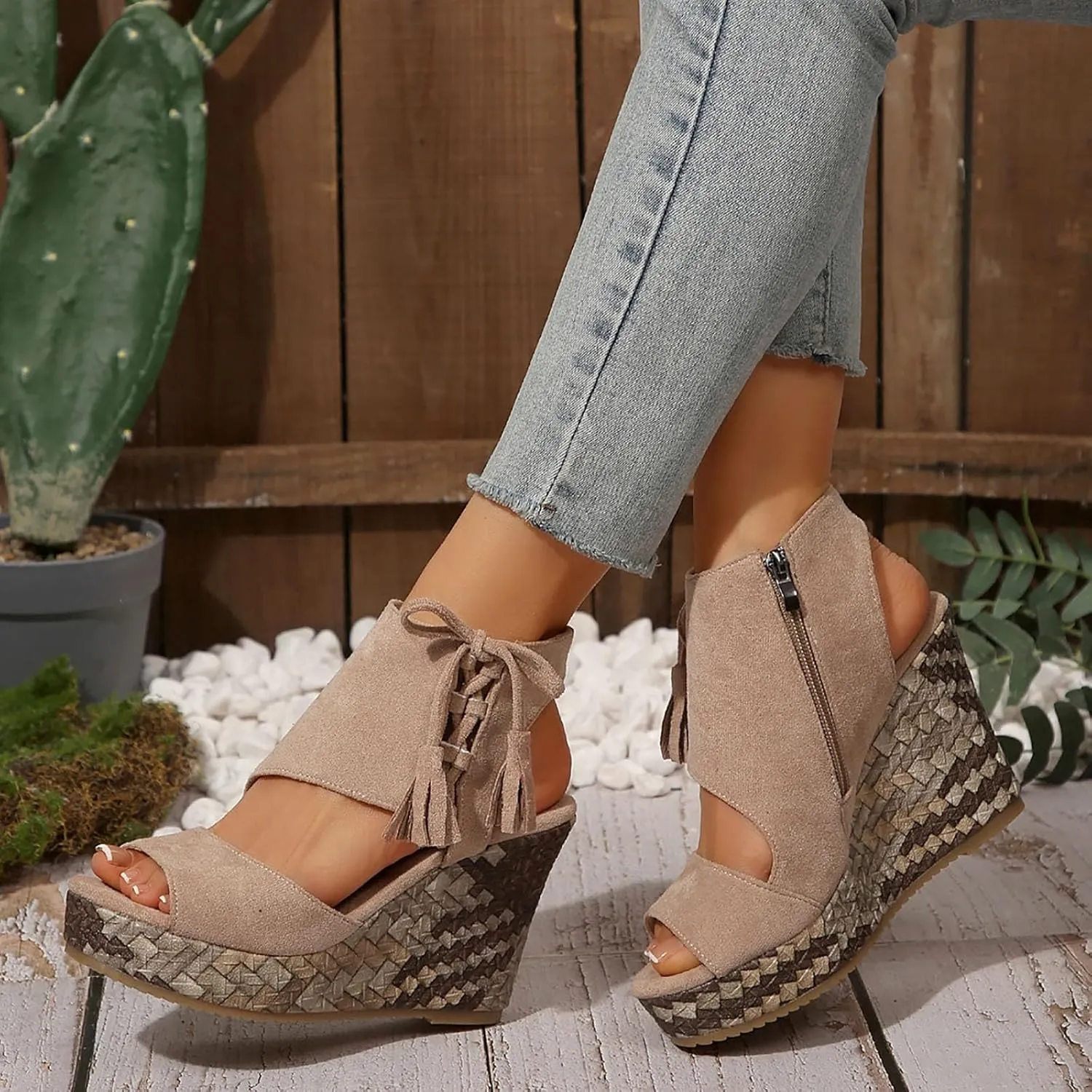 Wedge Sandals for Women Summer Dressy 2025 New Orthopedic Open Toe Espadrilles Wedges Sandal Comfortable Ankle Strap Platform Boho Beach Shoes Comfortable Casual Shoe