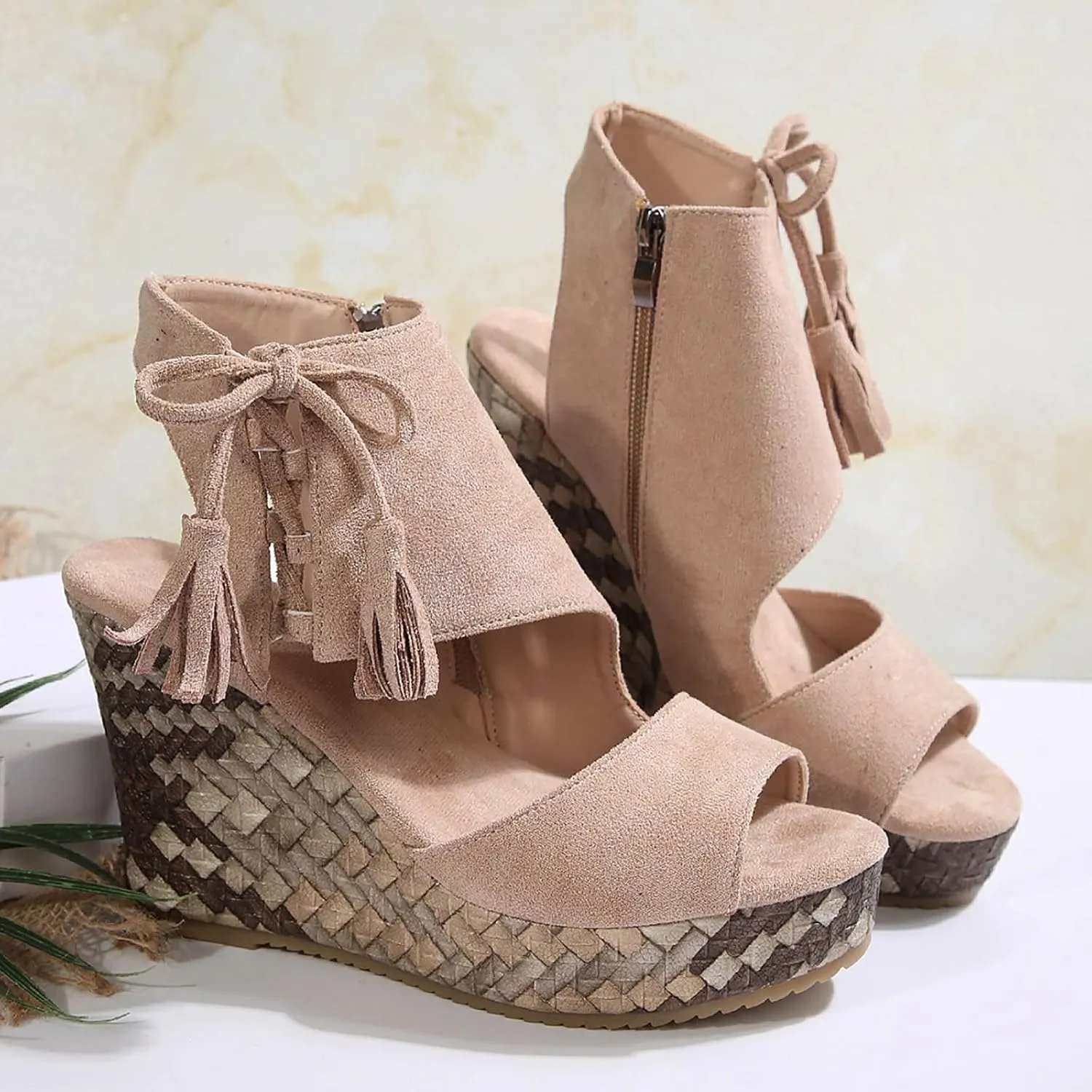 Wedge Sandals for Women Summer Dressy 2025 New Orthopedic Open Toe Espadrilles Wedges Sandal Comfortable Ankle Strap Platform Boho Beach Shoes Comfortable Casual Shoe