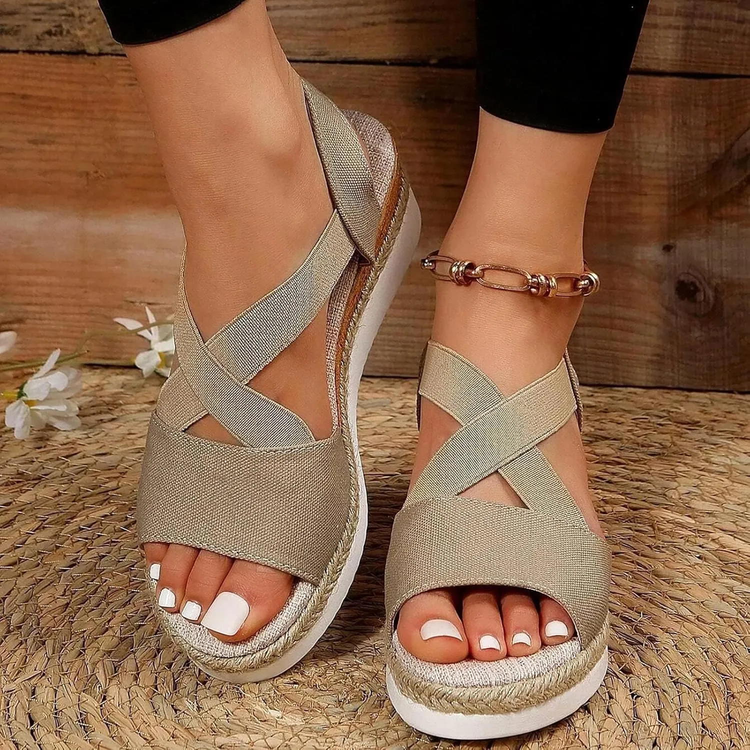 Wedge Sandals for Women,2025 New Arch Support Sandals,Casual Open Toe Sandals,Orthopedic Wedge Sandals for Women,Dressy Summer Platform Sandals,Flip Flops Beach Open Toe Sandals