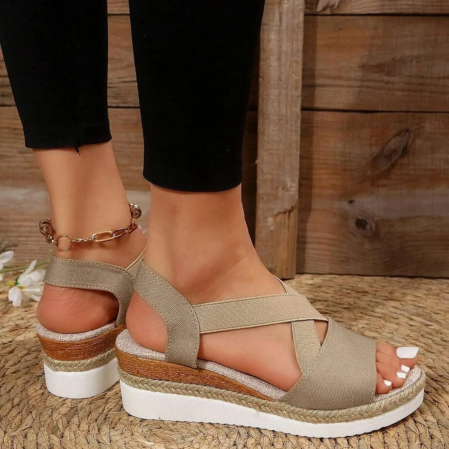 Wedge Sandals for Women,2025 New Arch Support Sandals,Casual Open Toe Sandals,Orthopedic Wedge Sandals for Women,Dressy Summer Platform Sandals,Flip Flops Beach Open Toe Sandals