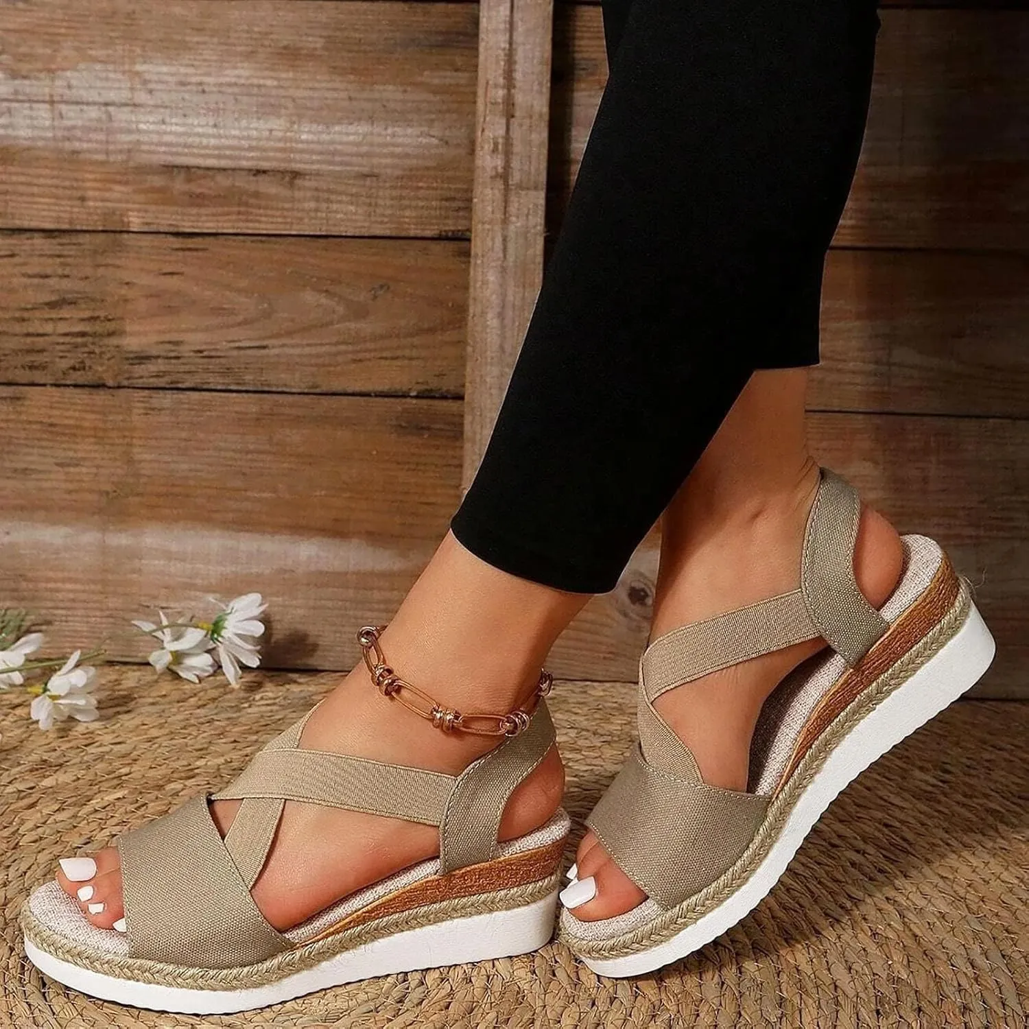 Wedge Sandals for Women,2025 New Arch Support Sandals,Casual Open Toe Sandals,Orthopedic Wedge Sandals for Women,Dressy Summer Platform Sandals,Flip Flops Beach Open Toe Sandals