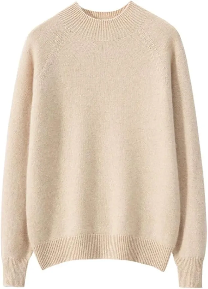 Winter Scarf Sweater Women Cashmere Knitted Pullover Soft Warm Women Long Sleeve(OneColor,2XL)