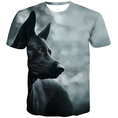 Wolf T-shirt Men Animal T-shirts Graphic Lonely Tshirts Cool Hilarious Tshirts Novelty