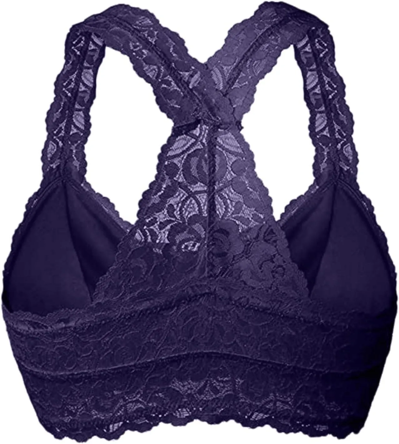 Women Floral Lace Bralette Padded Breathable Sexy Racerback Lace Bra Unpadded Unlined Wireless Pajamas Vest Lingerie