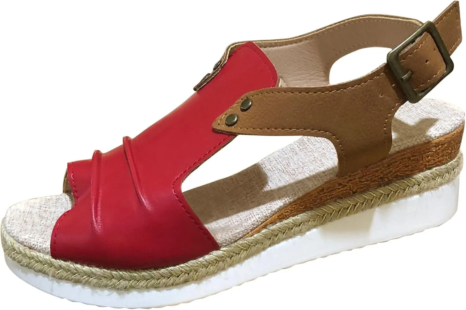 Women Ladies Open Toe Slingback Sandals Vacation Bohemian Shoes Wedge Sketches Sandals