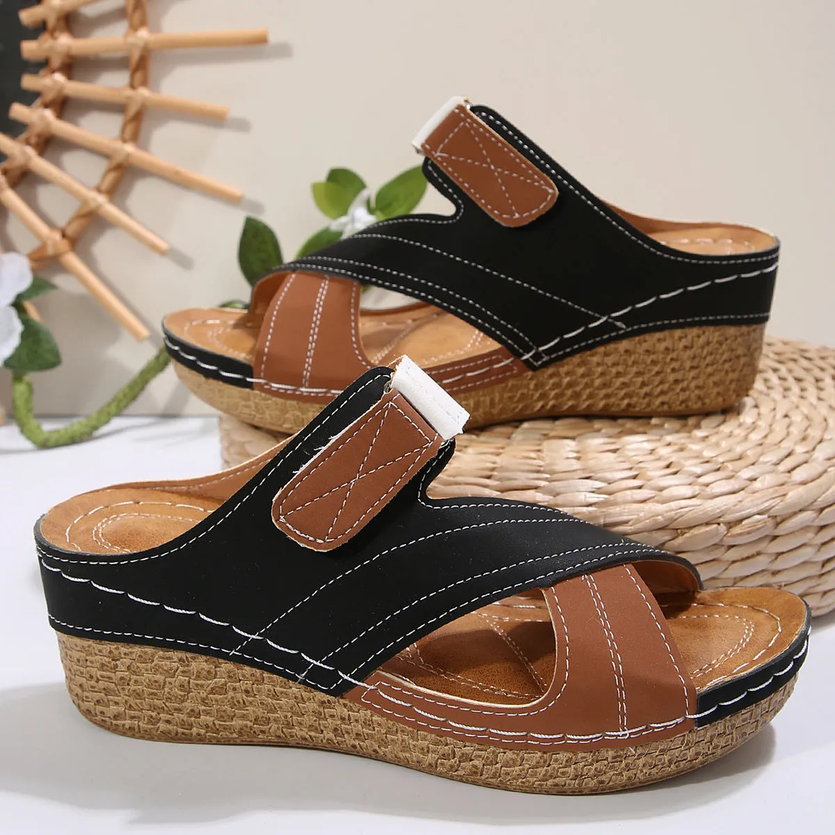Women Lightweight Wedge Beach Slippers